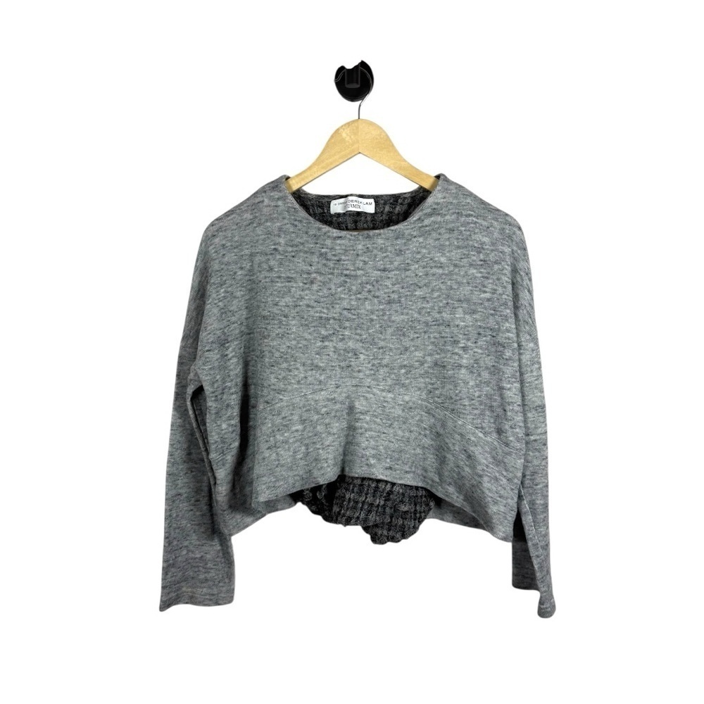 10 Crosby Derek Lam INTERMIX 2 in 1 Wool Layered Wool Sweater Grey OS